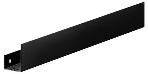 Schwarze Wandablage aus Metall von Keuco, rechteckige Form mit offenem Ende, zur Montage für Badezimmer oder ähnliche Anwendungen.